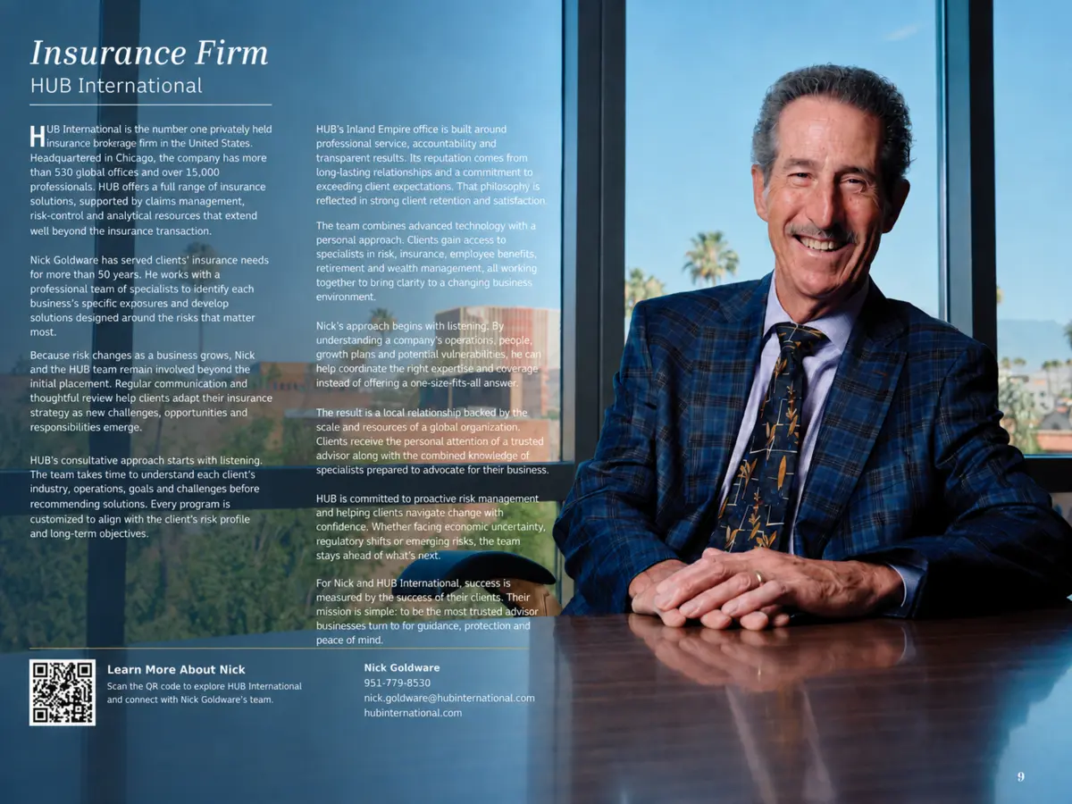 Sample two-page insurance firm profile
